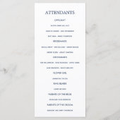 Waterverf Floral Nautical Wedding Programme Programmakaart (Achterkant)