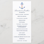 Waterverf Floral Nautical Wedding Programme Programmakaart (Voorkant)