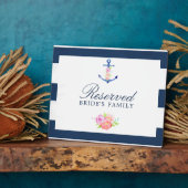 Waterverf Floral Nautical Wedding Reserved Sign Fotoplaat (Zijkant)
