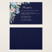 Waterverf Floral Navy Hydrangea Wedding Reception Visitekaartje (Voorkant /achterkant)