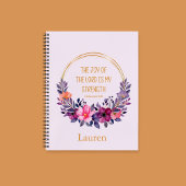 Waterverf Floral Neh. 8:10 De vreugde van de Heer Notitieboek