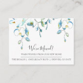 Waterverf Floral New Home Moving Announge Informatiekaartje (Voorkant)