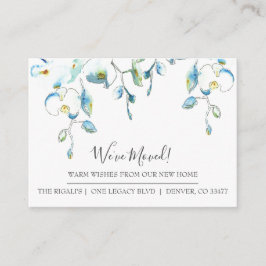 Waterverf Floral New Home Moving Announge Informatiekaartje