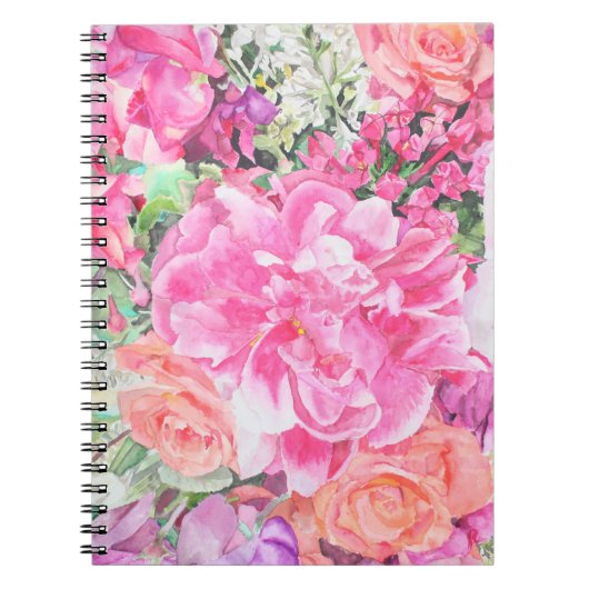 Waterverf Floral notebook Notitieboek (Voorkant)