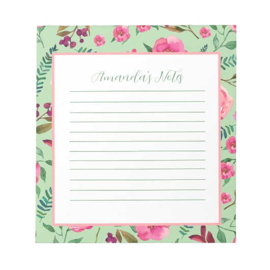 Waterverf Floral Notitieblok (Voorkant)