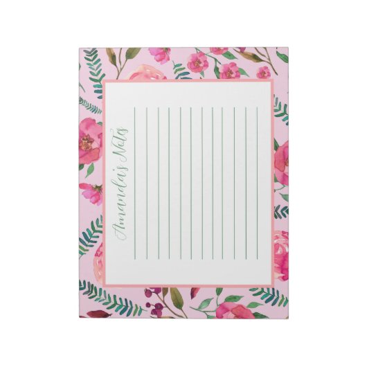 Waterverf Floral Notitieblok (Linkerzijde)