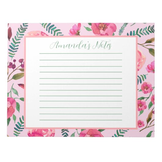 Waterverf Floral Notitieblok (Voorkant)