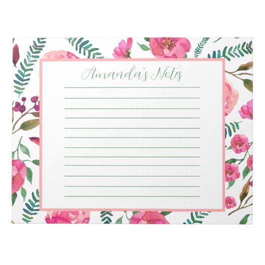 Waterverf Floral Notitieblok (Voorkant)