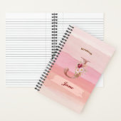 Waterverf Floral Notitieboek - Initiaal J (Binnen)