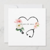 Waterverf Floral Nurse Afstuderen Kaart (Achterkant)