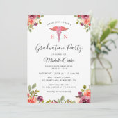 Waterverf Floral Nursing School Graduparty Kaart (Staand voorkant)