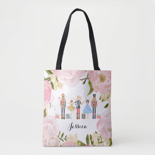 Waterverf Floral Nutkraker Tote Bag (Voorkant)