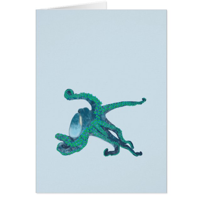 Waterverf Floral Octopus Card voor elke willekeuri (Voorkant)