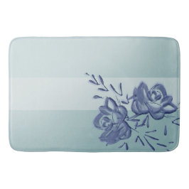  Waterverf Floral Ombre Blauw Badmat
