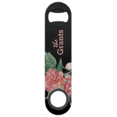 Waterverf Floral op zwart #2 Aangepast Speed Flessenopener (Achterkant)