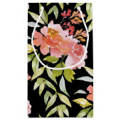 Waterverf Floral op zwart Klein Cadeauzakje (Achterkant)