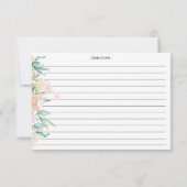 Waterverf Floral Oranje roze groene kaart (Achterkant)