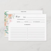 Waterverf Floral Oranje roze groene kaart (Voorkant / Achterkant)