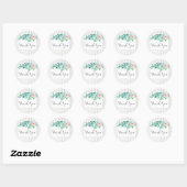 Waterverf Floral over Modern Striped Hartelijk dan Ronde Sticker (Vel)