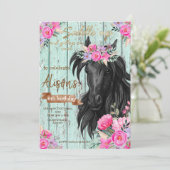 Waterverf Floral paardenmeisje Kaart (Staand voorkant)