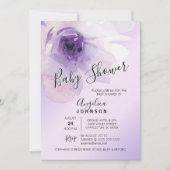 Waterverf Floral Paars Lavender Baby shower Kaart (Voorkant)