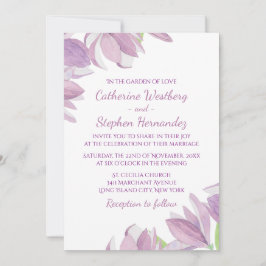 Waterverf Floral Paars Lavender Flower Wedding Kaart