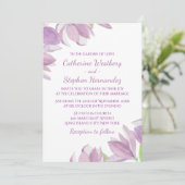 Waterverf Floral Paars Lavender Flower Wedding Kaart (Staand voorkant)