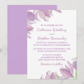Waterverf Floral Paars Lavender Flower Wedding Kaart (Voorkant / Achterkant)