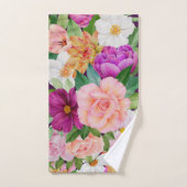 Waterverf Floral Paars roze monogram Bad Handdoek (Handdoek)