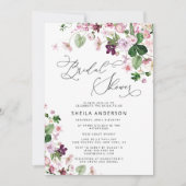 Waterverf Floral Paarse Vrijgezellenfeest Kaart (Voorkant)