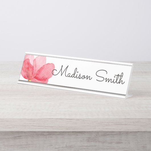 Waterverf Floral Painting Bureau Naambordje (Voorkant)