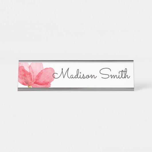 Waterverf Floral Painting Bureau Naambordje (Voorkant)