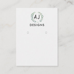 Waterverf Floral Painting Earring Display Card Visitekaartje
