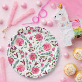 Waterverf Floral Papieren Bordje (Feest)