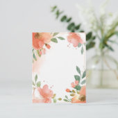 Waterverf Floral Pastel Blank Briefkaart (Staand voorkant)