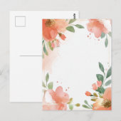 Waterverf Floral Pastel Blank Briefkaart (Voorkant / Achterkant)