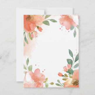 Waterverf Floral Pastel Blank Briefkaart