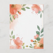 Waterverf Floral Pastel Blank Briefkaart (Voorkant)