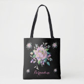 Waterverf Floral Pastel Flowers personaliseren Tote Bag (Voorkant)