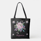 Waterverf Floral Pastel Flowers personaliseren Tote Bag (Achterkant)
