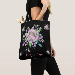 Waterverf Floral Pastel Flowers personaliseren Tote Bag