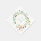 Waterverf Floral Pastel Oh Baby shower Servet (Hoek)