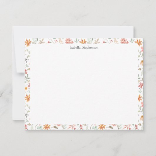  Waterverf Floral Pastel op maat Notitiekaartje (Voorkant)