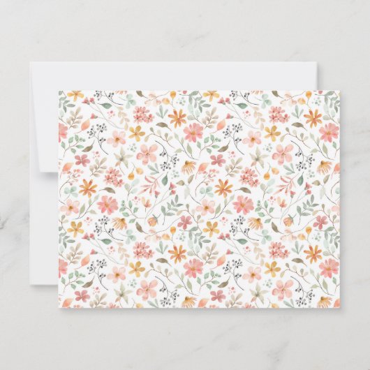 Waterverf Floral Pastel op maat Notitiekaartje (Achterkant)