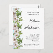 Waterverf Floral Pastel Wedding Briefkaart (Voorkant / Achterkant)