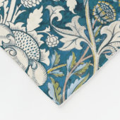 WATERVERF Floral Patchwork Pattern Blue Tan Fleece Deken (Hoek)