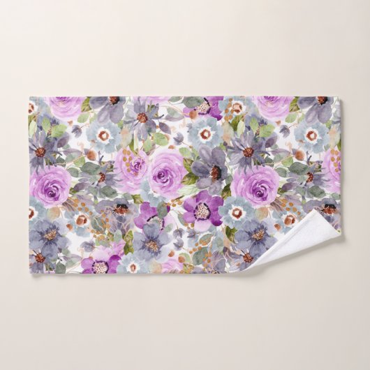 Waterverf Floral Patroon 3 Ring Multomap Bad Handdoek (Handdoek)