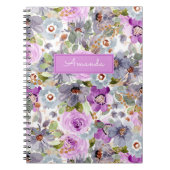 Waterverf Floral Patroon 3 Ring Multomap Notitieboek (Voorkant)