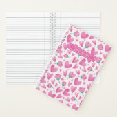 Waterverf Floral Patroon Roze Ventilator Stempel H Notitieboek (Binnen)