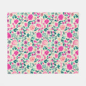 Waterverf Floral Pattern Aangepaste naam Fleece Deken (Voorkant (Horizontaal))